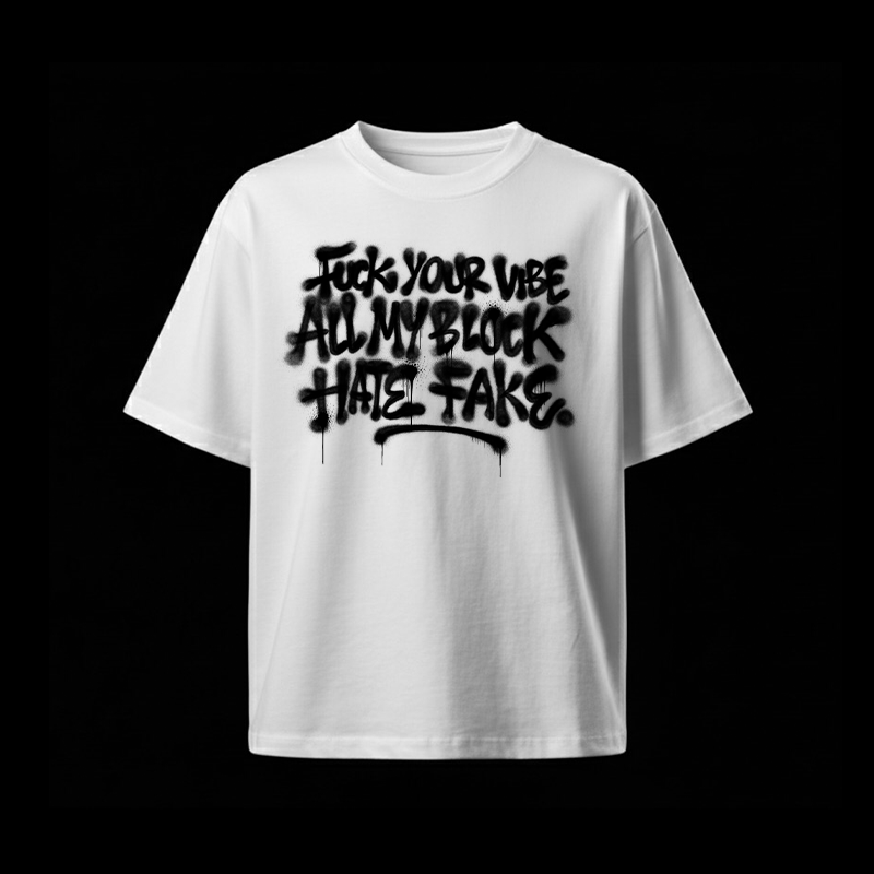 White Hate Fake Tee